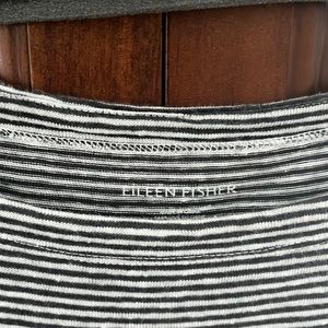 Organic linen, blue, and white striped tunic top